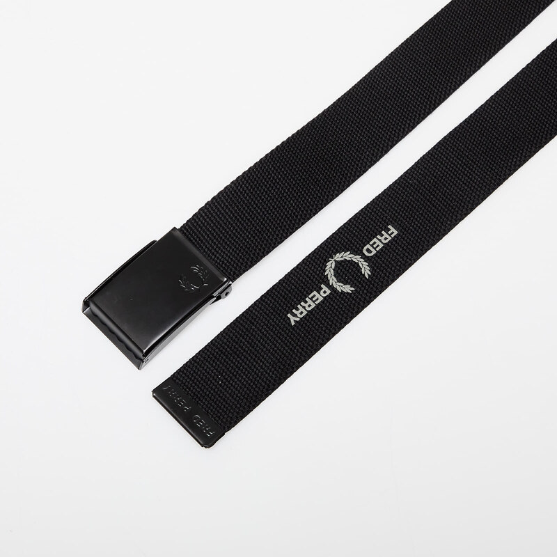 Női öv FRED PERRY Graphic Branded Webbing Belt Black/ Warm Grey
