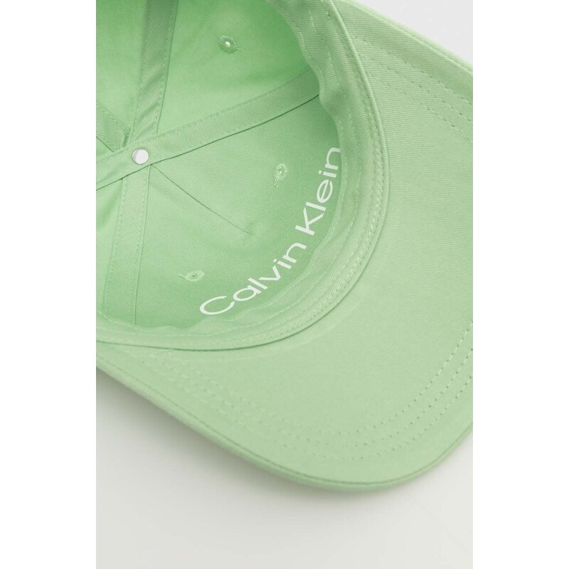 Calvin Klein pamut baseball sapka zöld, nyomott mintás