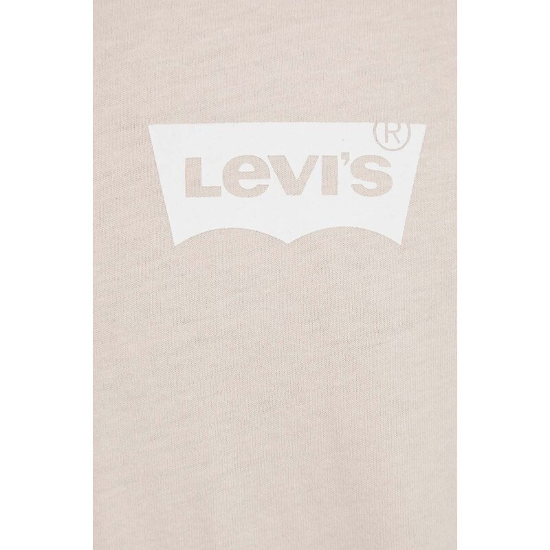 Levi's pamut póló narancssárga, férfi, nyomott mintás