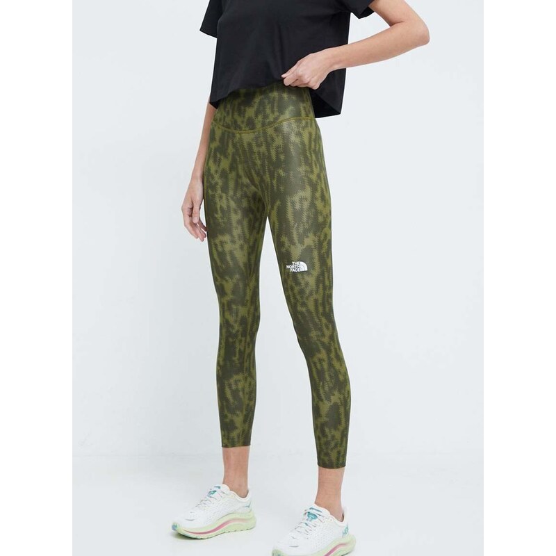 The North Face sport legging Flex zöld, női, mintás