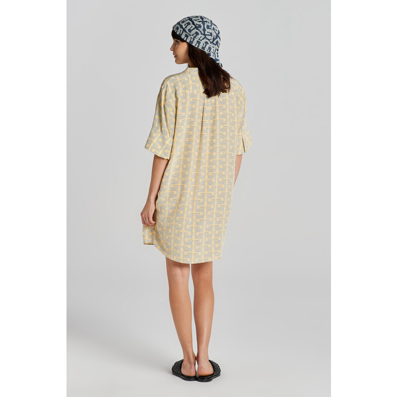 RUHA GANT REL G PATTERN SS TUNIC DUSTY YELLOW