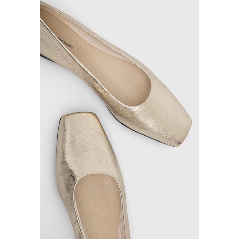 Vagabond Shoemakers bőr balerina cipő DELIA sárga, 5707-183-81