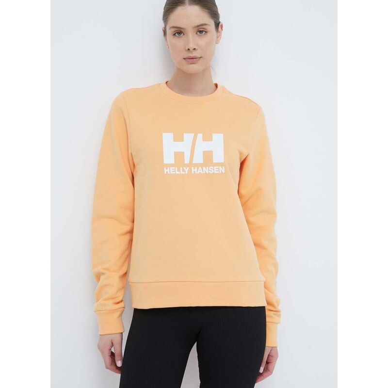 Helly Hansen pamut melegítőfelső sárga, női, nyomott mintás, 34462