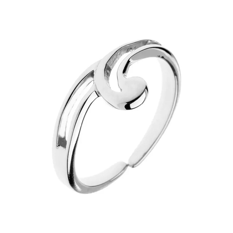 Ekszer Eshop - 925 ezüst gyűrű - hullám alakú kiugró, kettős vonal, állítható méret C23.18