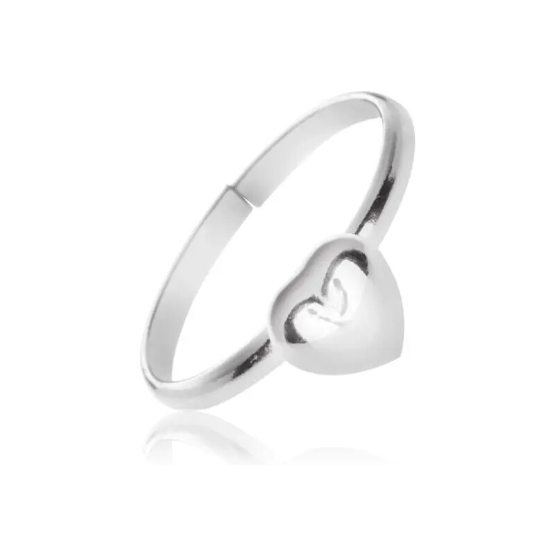Ekszer Eshop - Gyűrű kiemelkedő teljes szívvel - ezüst X8.18