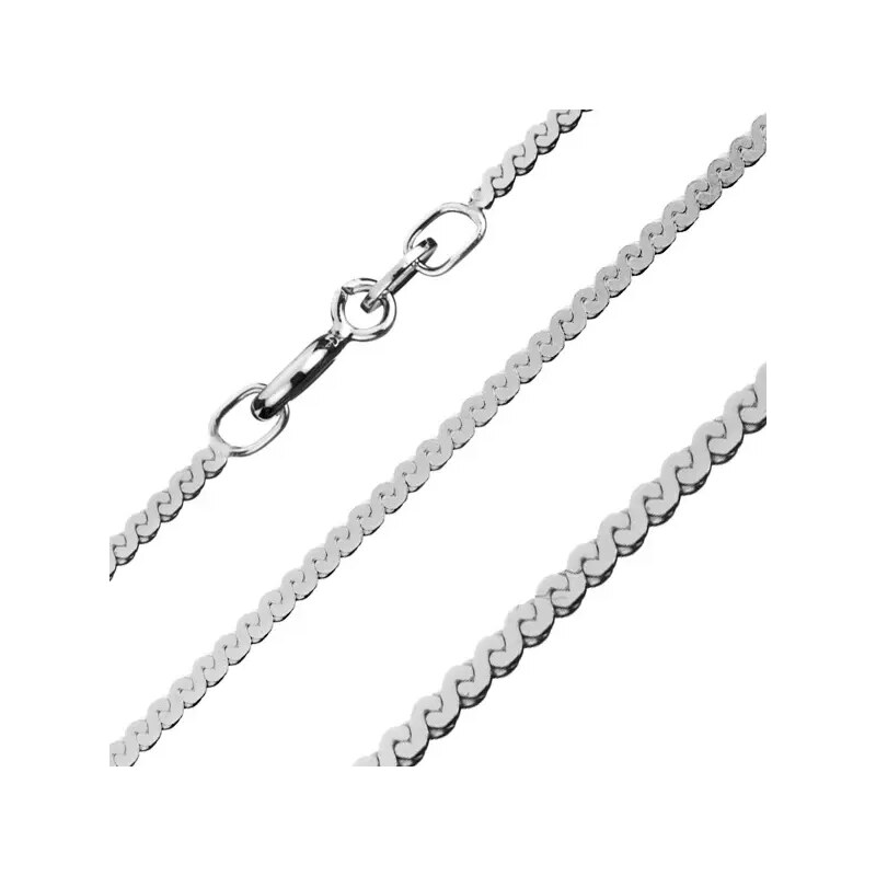 Ekszer Eshop - Lapos sterling ezüst lánc - S alakú elemek, 1,5 mm AB11.08