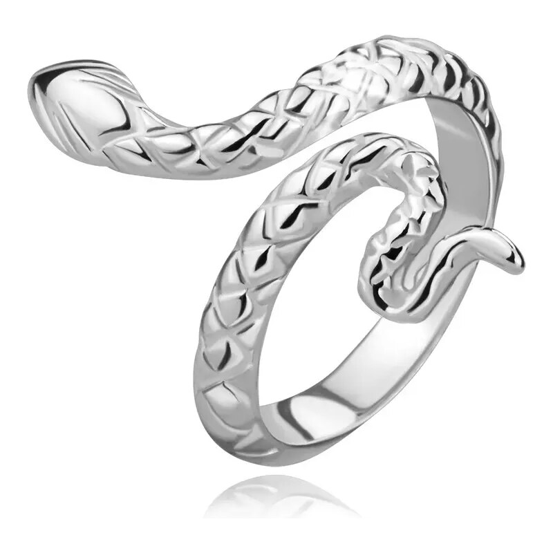Ekszer Eshop - 925 ezüst gyűrű - állítható, kúszó hullámos kígyó Z10.12