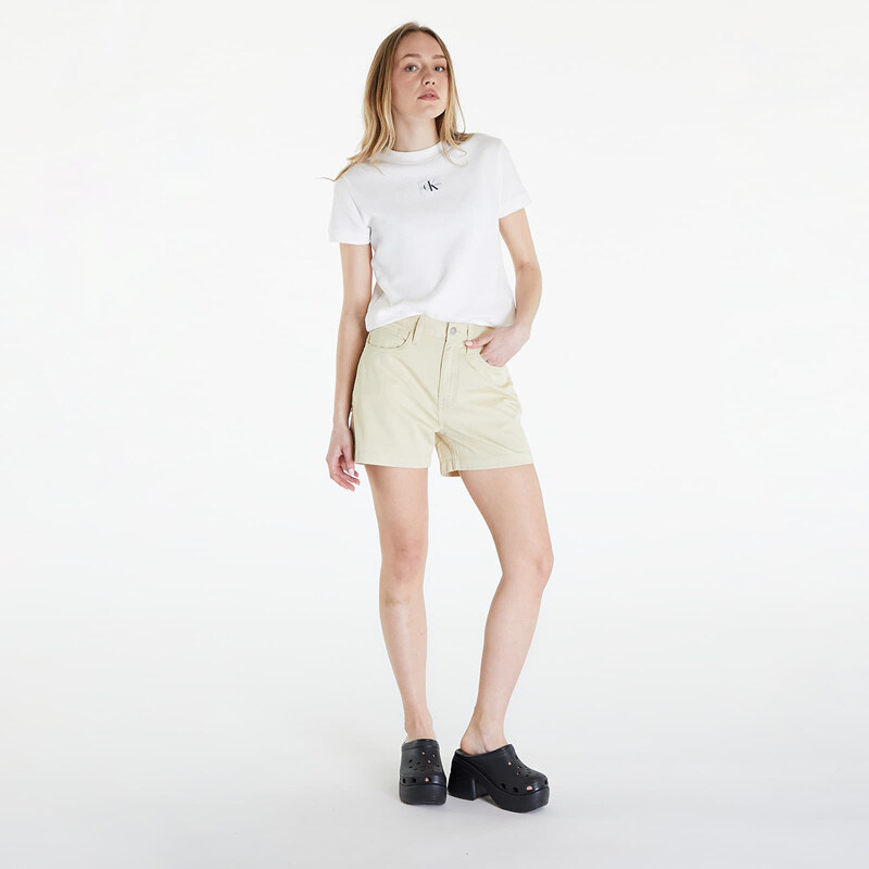 Női rövidnadrág Calvin Klein Jeans Woven Label Mom Short Green Haze
