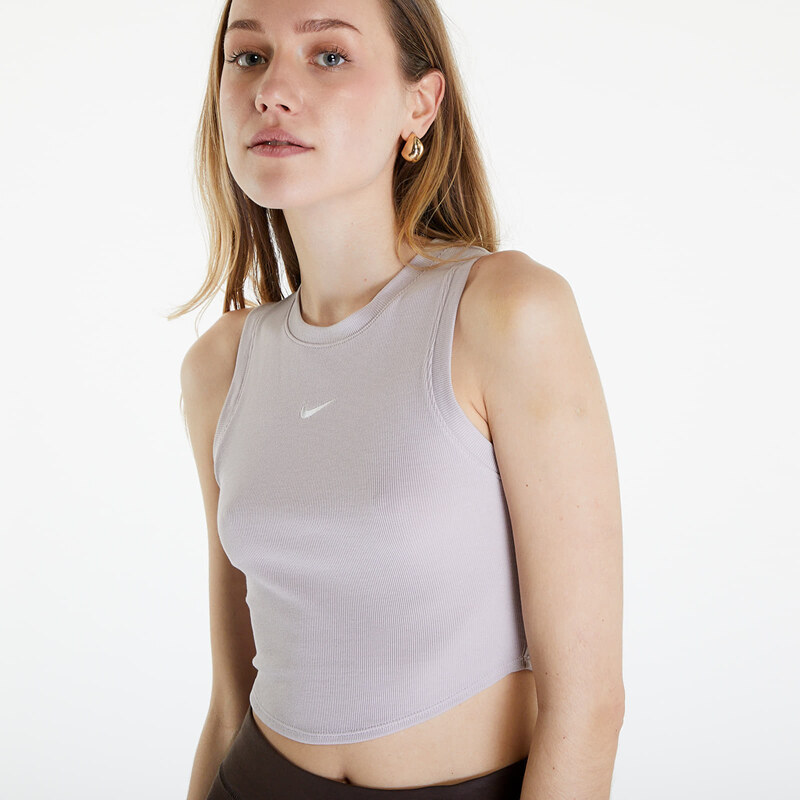 Női pulóver Nike Sportswear Essentials Women's Ribbed Cropped Tank Platinum Violet/ Sail