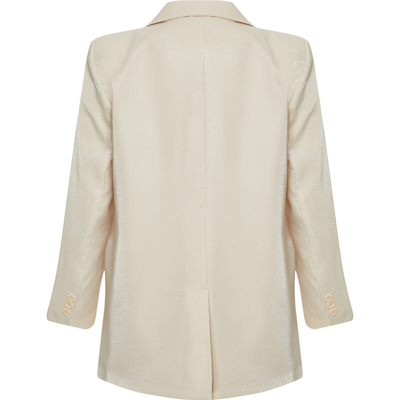 Trendyol Stone Oversize Satin Woven Blazer Jacket