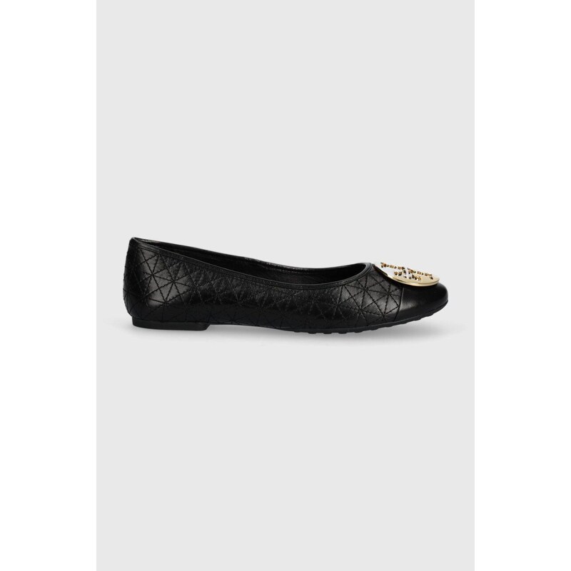 Tory Burch bőr balerina cipő Claire Quilted Ballet fekete, 155325.006
