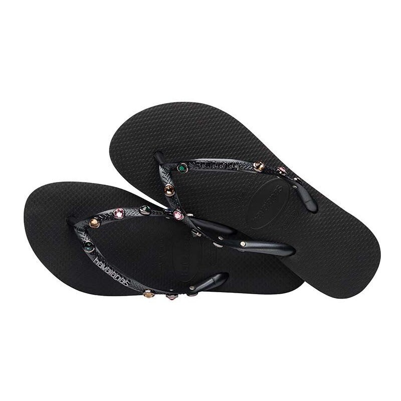 Havaianas flip-flop SLIM LUXURY fekete, női, lapos talpú, 4149285.0090