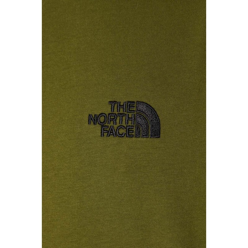 The North Face pamut póló M S/S Essential Oversize Tee zöld, férfi, nyomott mintás, NF0A87NRPIB1