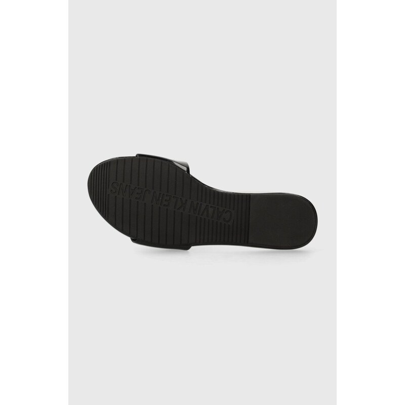 Calvin Klein Jeans papucs FLAT SANDAL SLIDE MG MET fekete, női, YW0YW01348