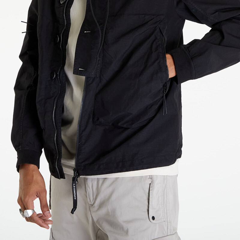 Férfi kabát C.P. Company Flatt Nylon Goggle Overshirt Black