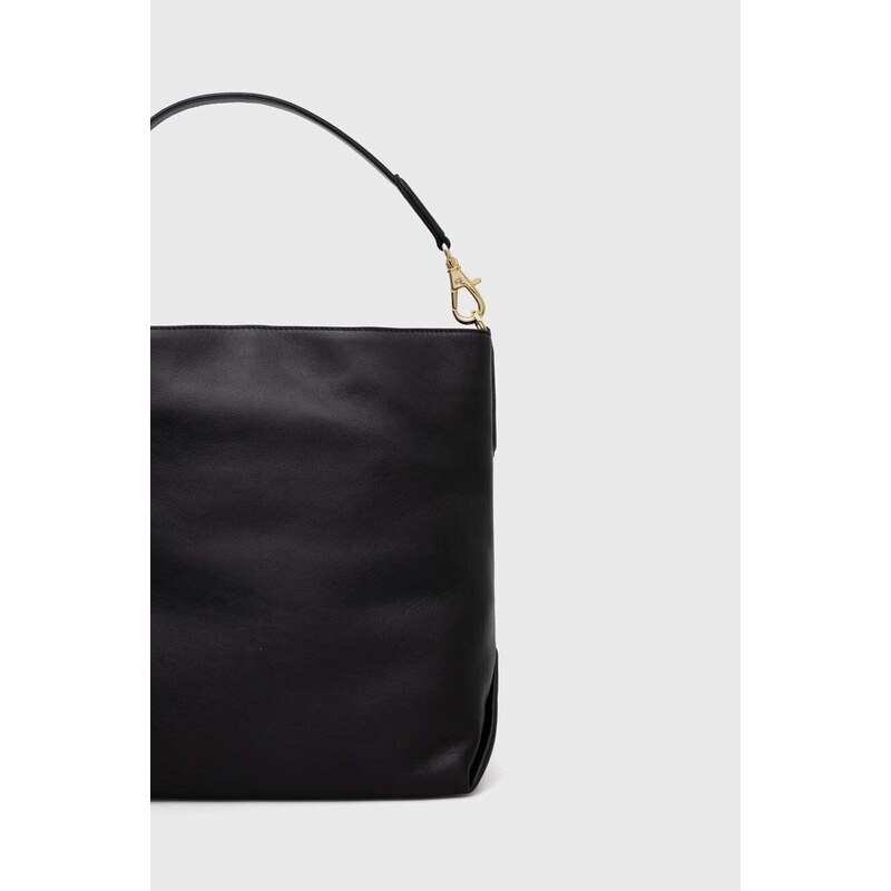 Lauren Ralph Lauren bőr táska fekete
