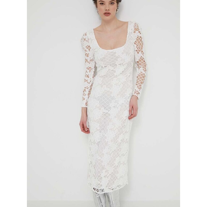 Desigual ruha SANDALO fehér, midi, testhezálló, 24SWVW50