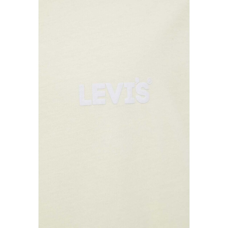 Levi's pamut póló sárga, férfi, nyomott mintás