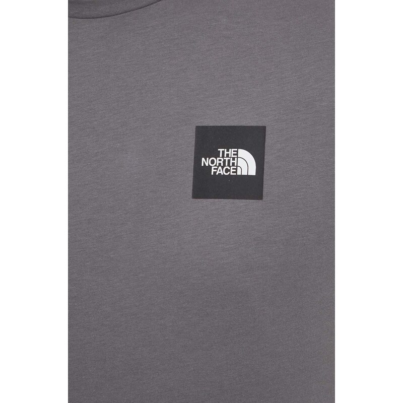 The North Face pamut póló szürke, férfi, nyomott mintás, NF0A87ED0UZ1