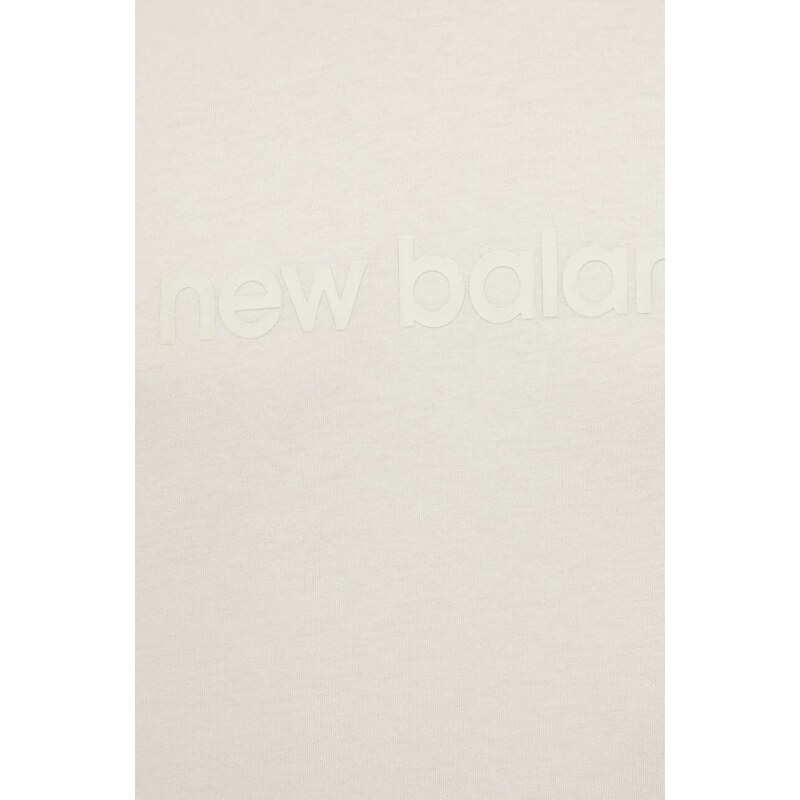 New Balance pamut póló bézs, férfi, nyomott mintás, MT41559LIN