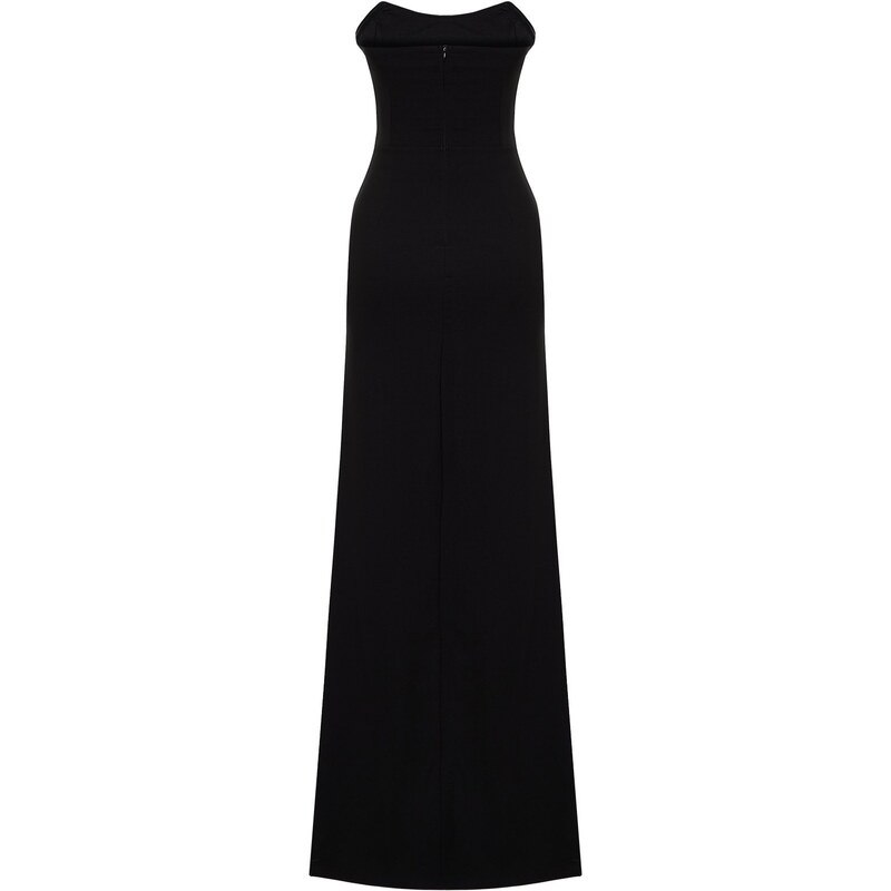 Trendyol Black Body-fitting Woven Long Evening Evening Dress