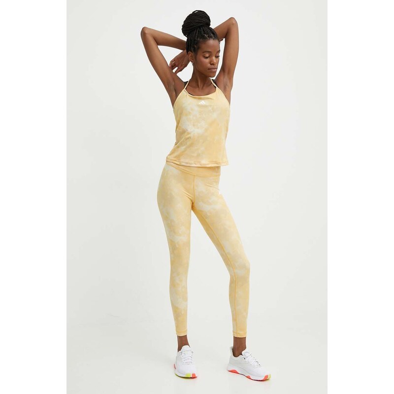 adidas Performance edzős legging Training Essentials sárga, mintás, IS4239