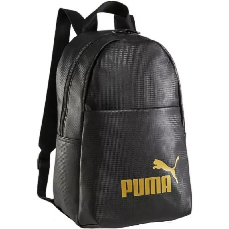 2 részes, belső zsebes fekete műbőr hátizsák Puma