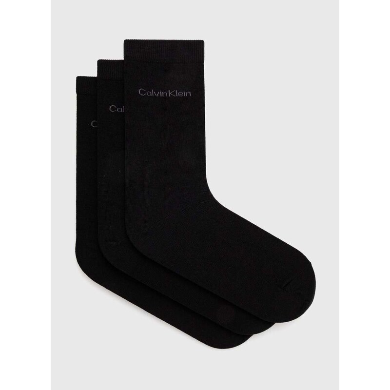Calvin Klein zokni 3 pár fekete, női, 701226676