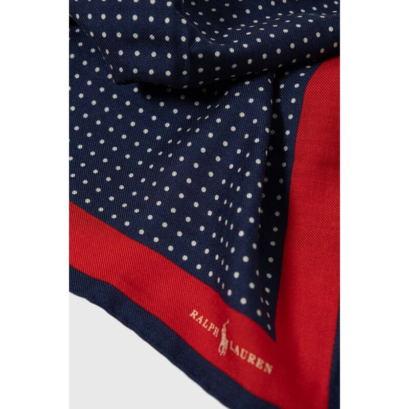 Polo Ralph Lauren gyapjú sál sötétkék, mintás, 712926106