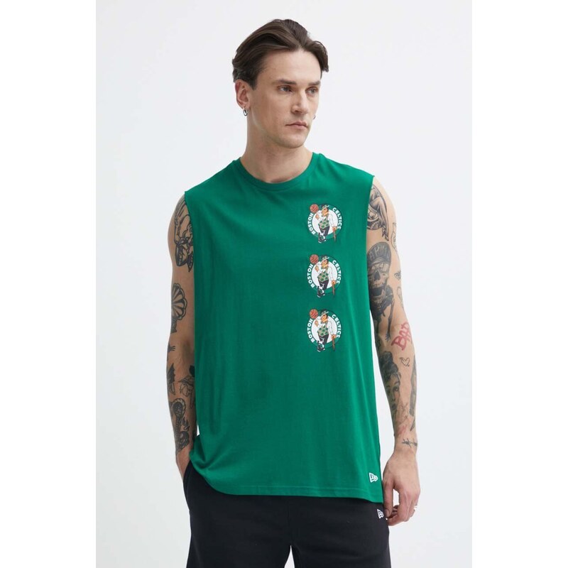 New Era pamut póló zöld, férfi, BOSTON CELTICS