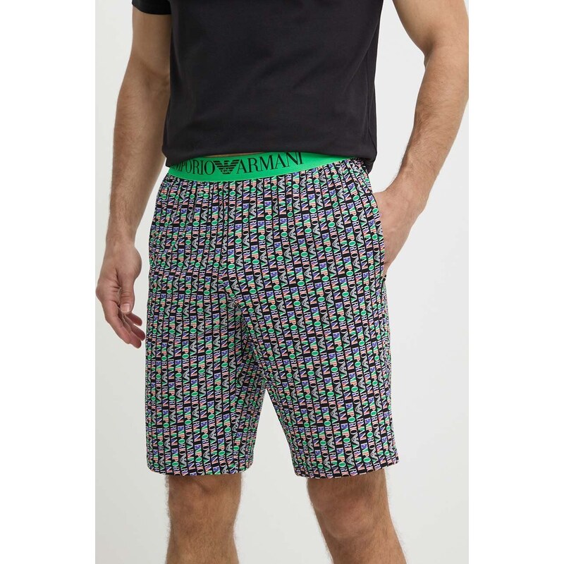 Emporio Armani Underwear pizsama fekete, férfi, mintás, 111573 4R508