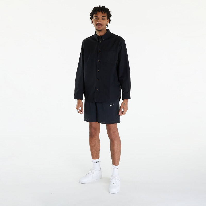 Férfi ing Nike Men's Life Oxford Buttondown Long Sleeve Shirt Black/ Black/ Black