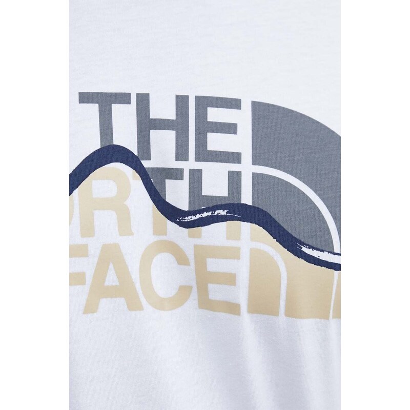 The North Face pamut póló fehér, férfi, nyomott mintás, NF0A87NTFN41