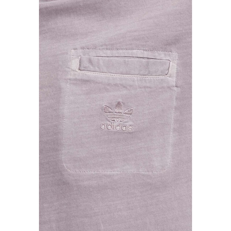 adidas Originals pamut póló lila, férfi, sima, IS1762
