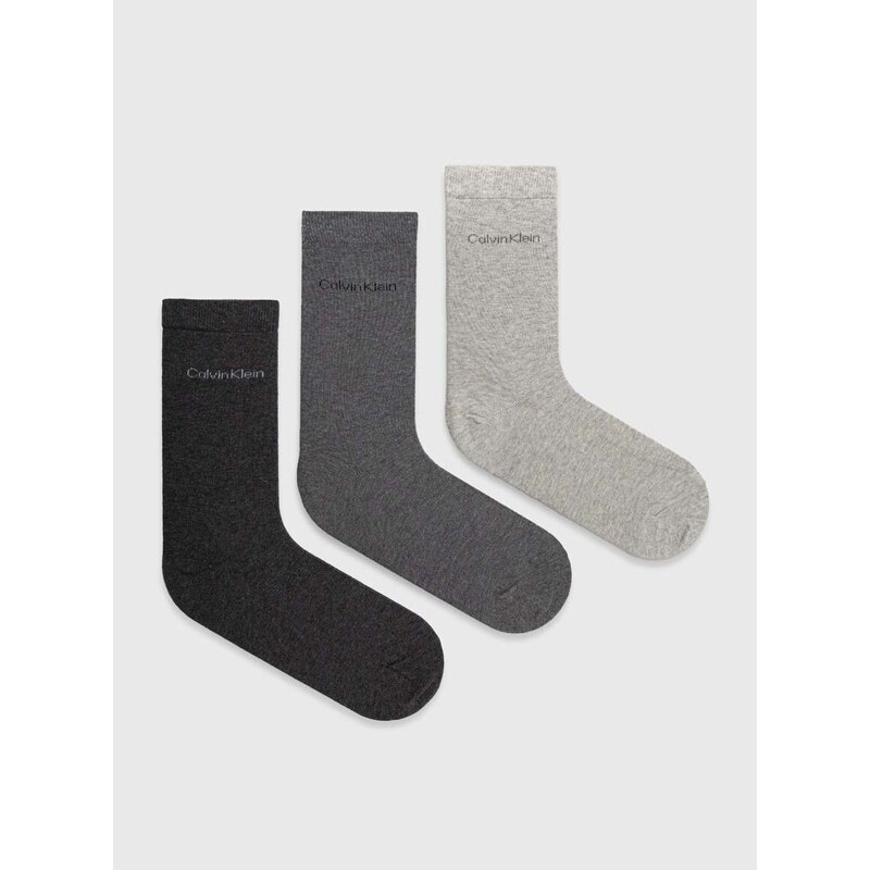 Calvin Klein zokni 3 pár szürke, női, 701226676