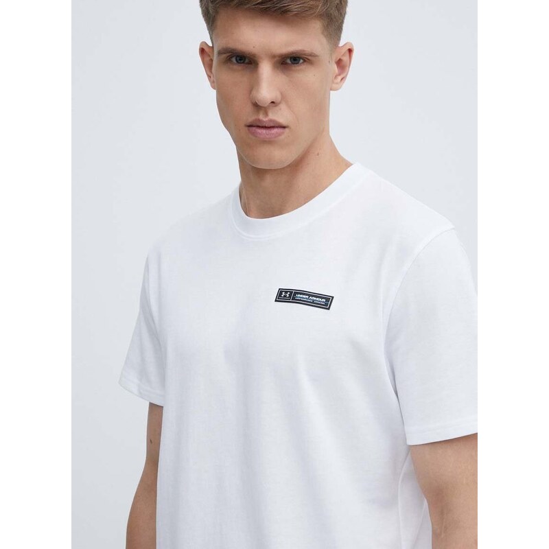 Under Armour t-shirt fehér, férfi, nyomott mintás