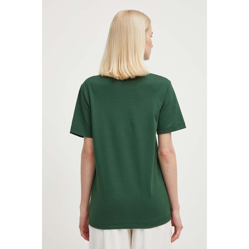 Lacoste pamut póló zöld, nyomott mintás