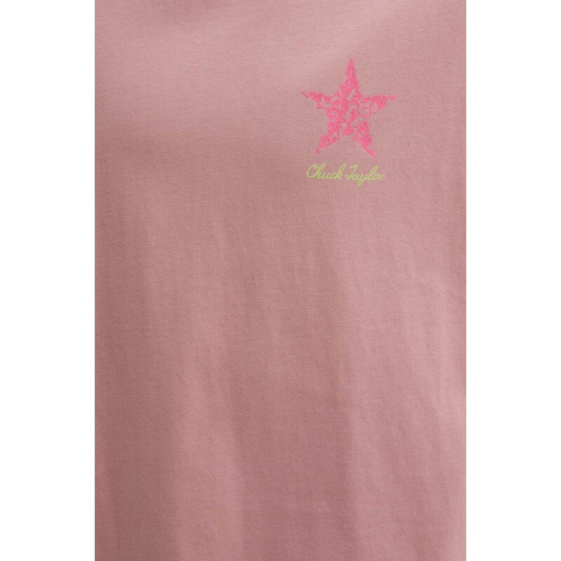 Converse pamut póló rózsaszín, nyomott mintás, 10025187-A02