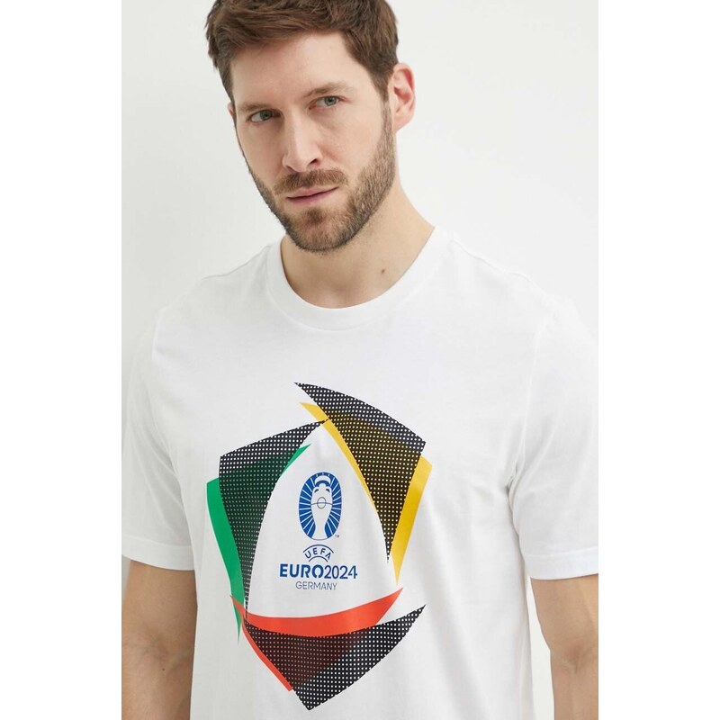 adidas Performance t-shirt Euro 2024 bézs, férfi, nyomott mintás, IT9302