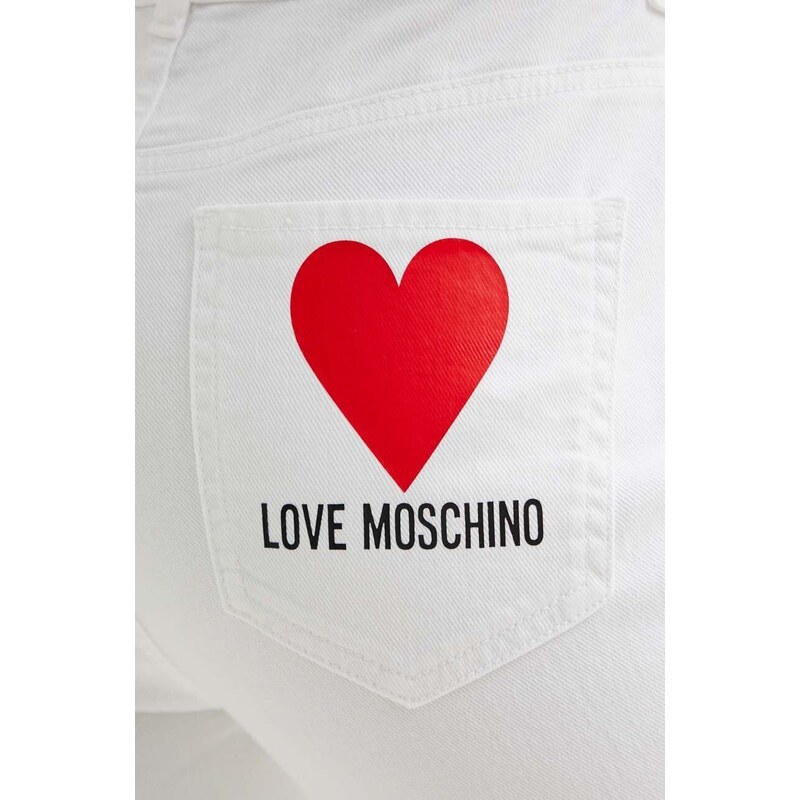 Love Moschino farmer női, fehér, magas derekú