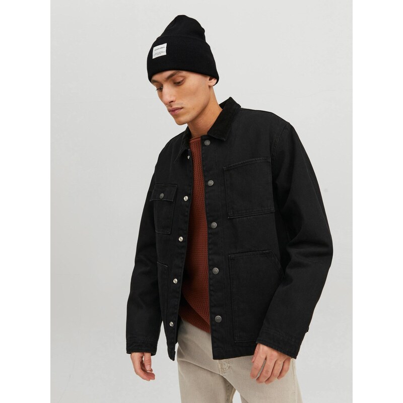 JACK & JONES Sapka 'Long Knit' fekete / fehér