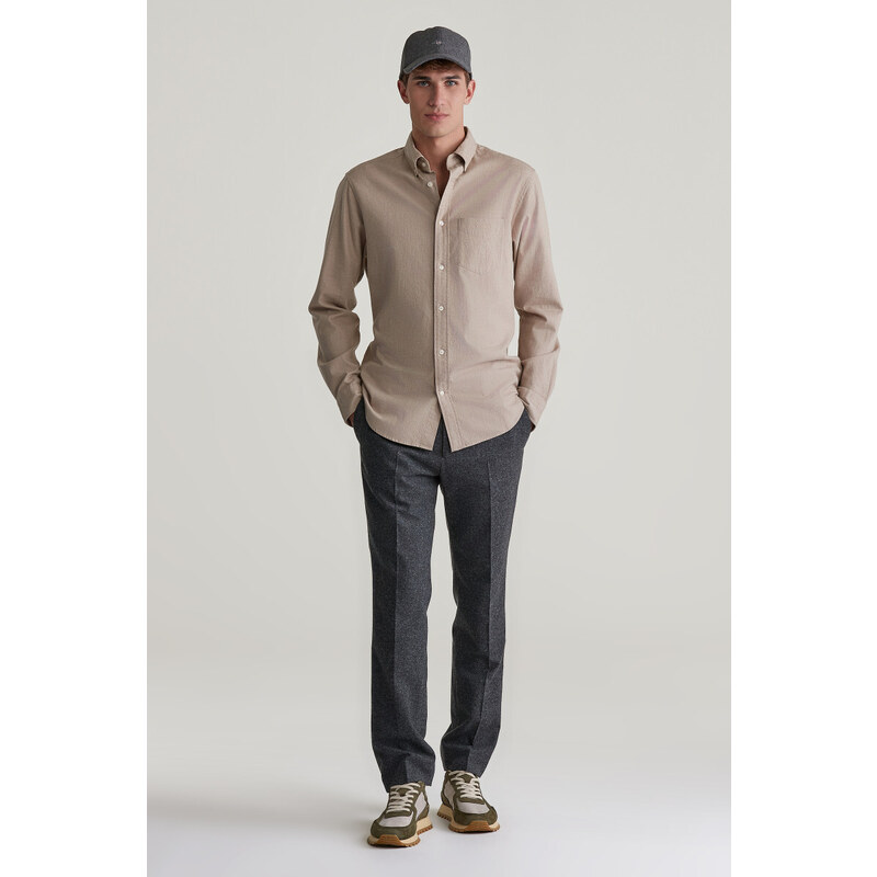 ING GANT REG FLANNEL MELANGE SHIRT DRY SAND