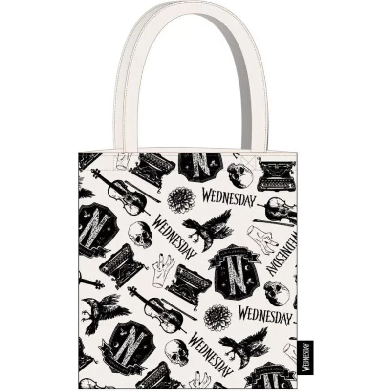 Wednesday Black shopping bag, bevásárlótáska 39 cm