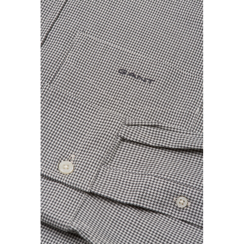 ING GANT REG HOUNDSTOOTH WOOL FLANNEL SHIRT WASHED OUT BLACK