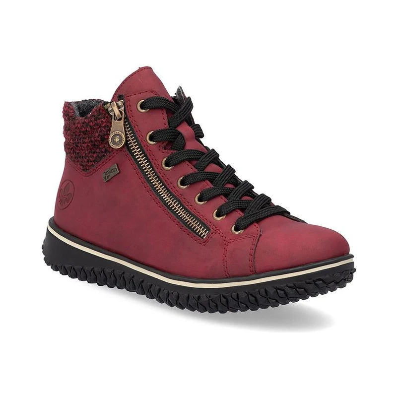 Rieker DAMES Sneakers Z4263, Vrouwen Lage Sneaker,waterafstotend,riekerTEX, lage schoen,straatschoen,veterschoen,Zwart (schwarz / 00),36 EU / 3.5 UK