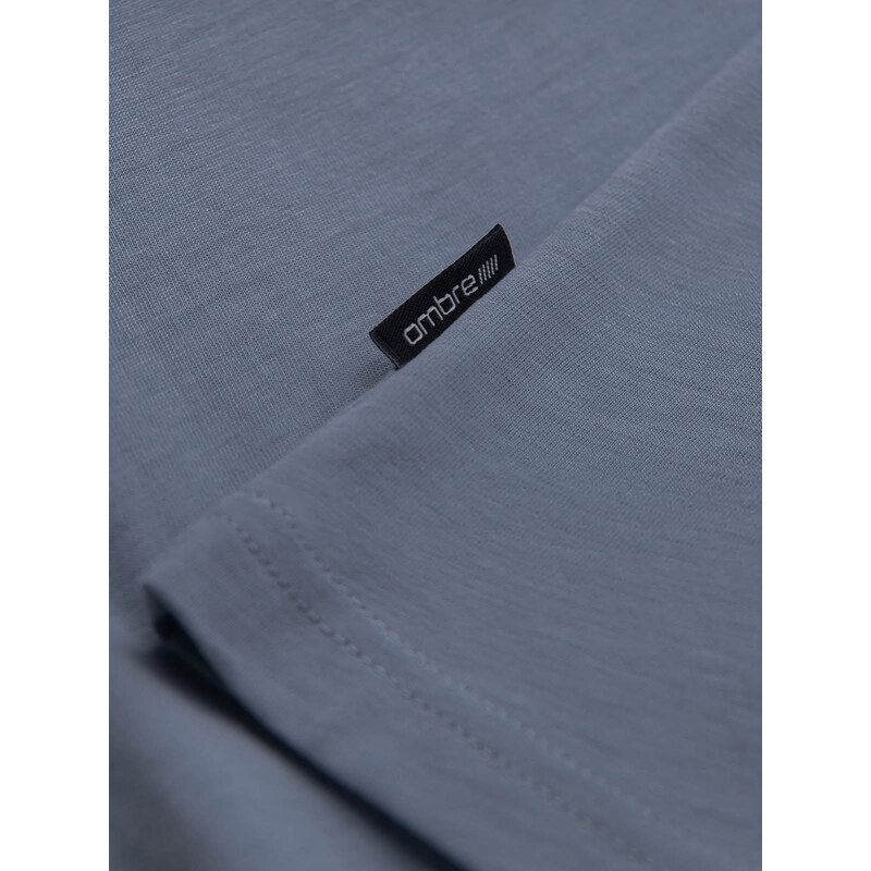 Ombre BASIC men's classic cotton T-shirt - dark blue