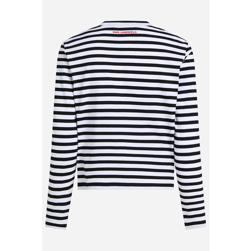PÓLÓ KARL LAGERFELD IKON PRINT STRIPE LSLV TOP