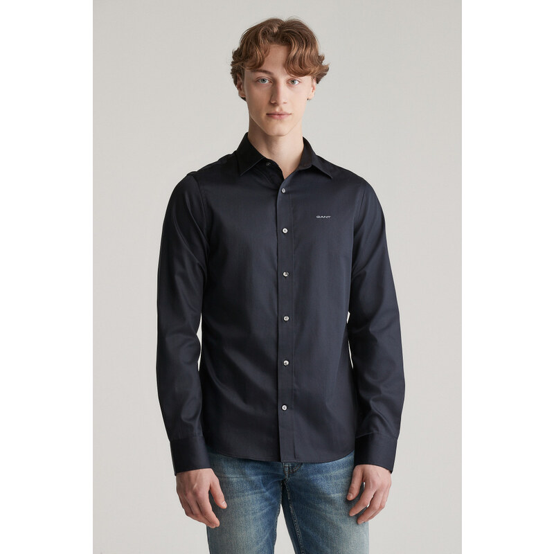 ING GANT SLIM SATEEN SHIRT BLACK