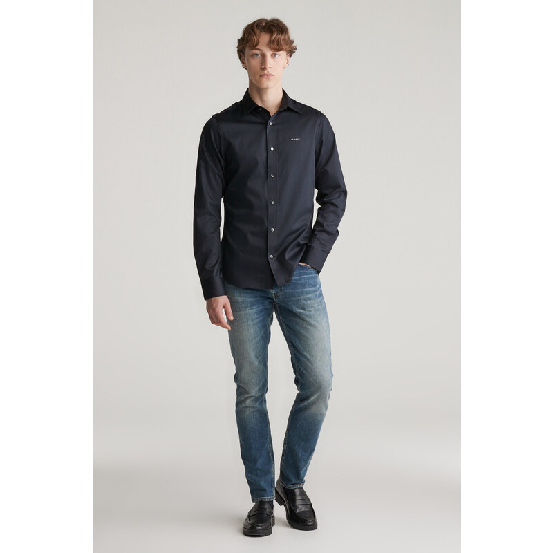 ING GANT SLIM SATEEN SHIRT BLACK