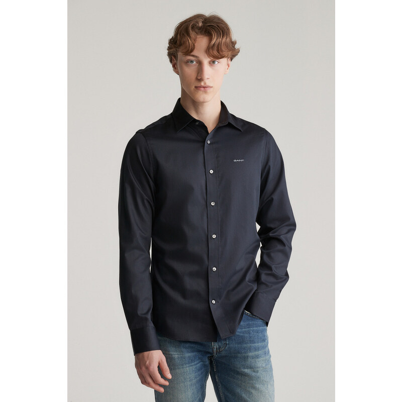 ING GANT SLIM SATEEN SHIRT BLACK
